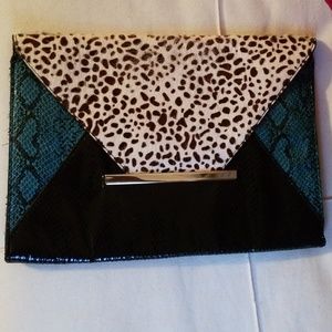 Aldo mixed media envelope clutch